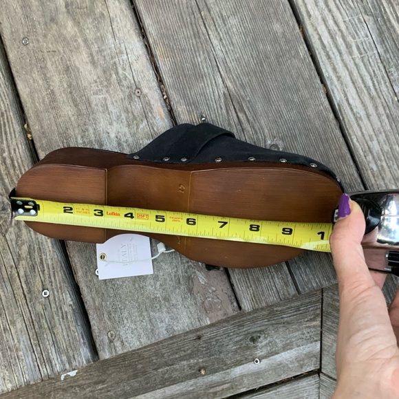 CHRISTIAN DI RICCIO Leather Black Wooden Clogs Women’s Size 10 Made in Italy NEW - Picture 13 of 16